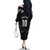 New Zealand Rugby Custom Family Matching Off The Shoulder Long Sleeve Dress and Hawaiian Shirt Aotearoa Armour Blacks Silver Ferns - Polynesian Pride