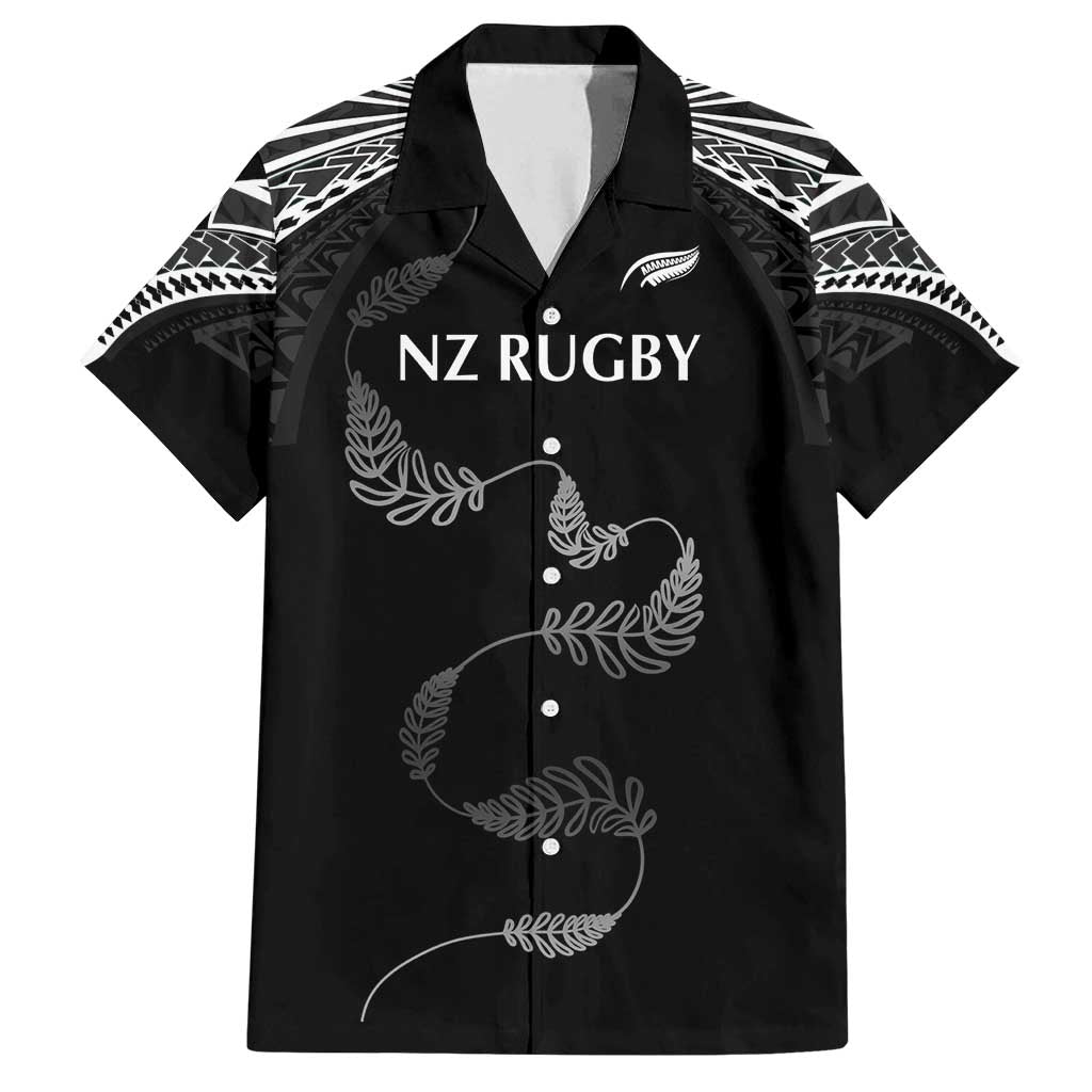 New Zealand Rugby Custom Family Matching Summer Maxi Dress and Hawaiian Shirt Aotearoa Armour Blacks Silver Ferns - Polynesian Pride