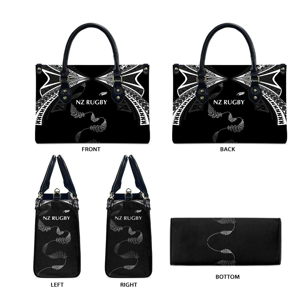 New Zealand Rugby Leather Bag Aotearoa Armour Blacks Silver Ferns - Polynesian Pride