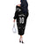 New Zealand Rugby Custom Off The Shoulder Long Sleeve Dress Aotearoa Armour Blacks Silver Ferns - Polynesian Pride