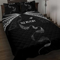 New Zealand Rugby Quilt Bed Set Aotearoa Armour Blacks Silver Ferns - Polynesian Pride