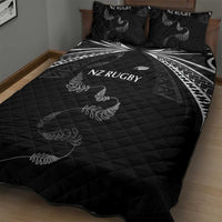 New Zealand Rugby Quilt Bed Set Aotearoa Armour Blacks Silver Ferns - Polynesian Pride