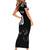 New Zealand Rugby Custom Short Sleeve Bodycon Dress Aotearoa Armour Blacks Silver Ferns - Polynesian Pride