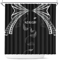 New Zealand Rugby Shower Curtain Aotearoa Armour Blacks Silver Ferns - Polynesian Pride
