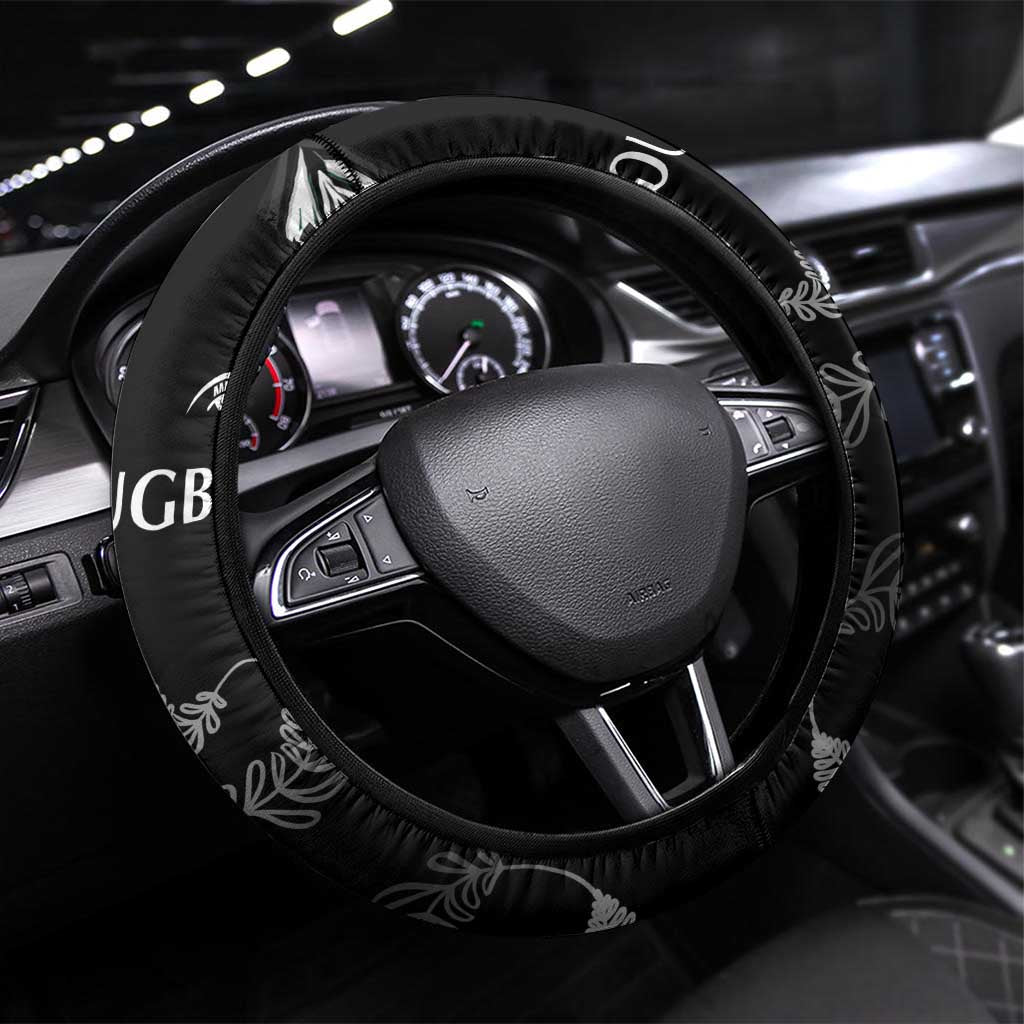 New Zealand Rugby Steering Wheel Cover Aotearoa Armour Blacks Silver Ferns - Polynesian Pride