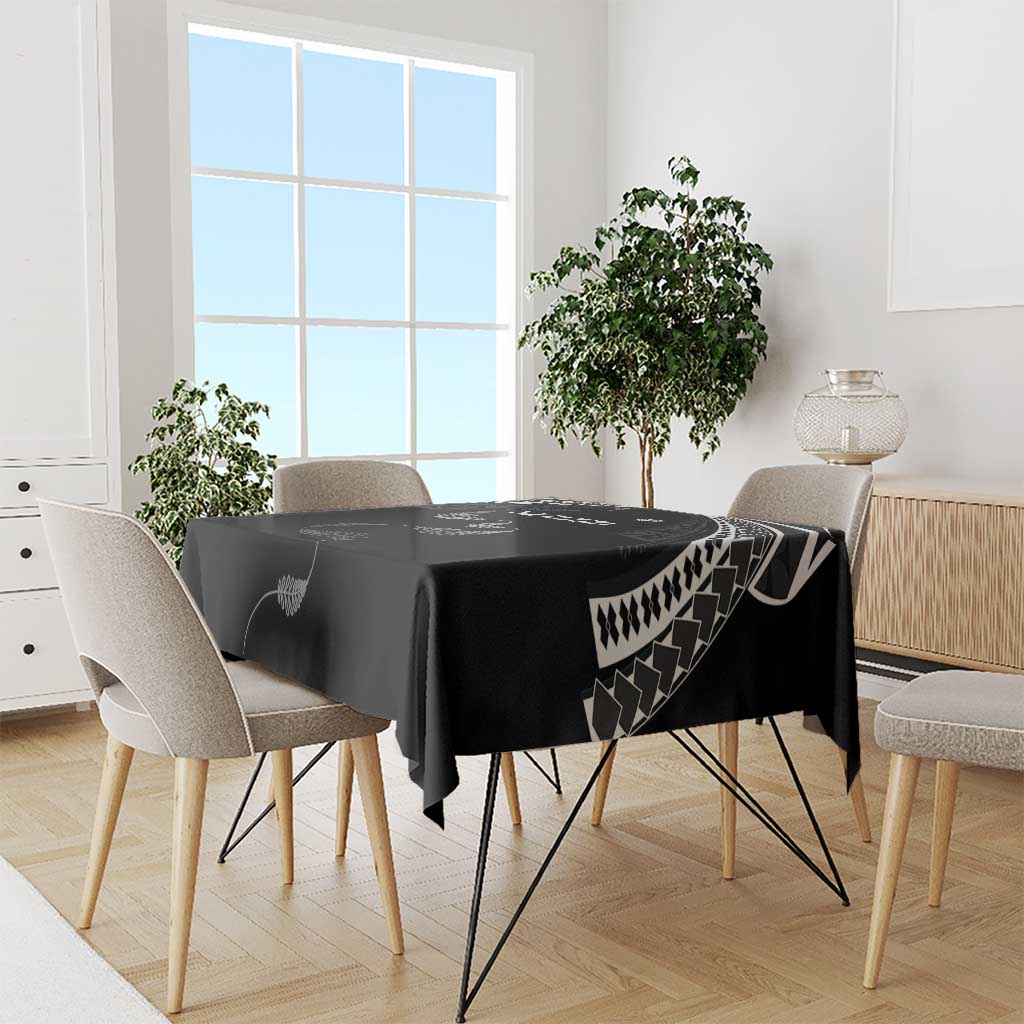 New Zealand Rugby Tablecloth Aotearoa Armour Blacks Silver Ferns - Polynesian Pride