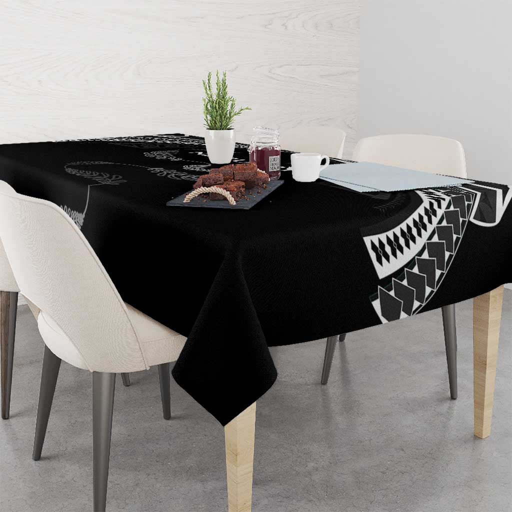 New Zealand Rugby Tablecloth Aotearoa Armour Blacks Silver Ferns - Polynesian Pride