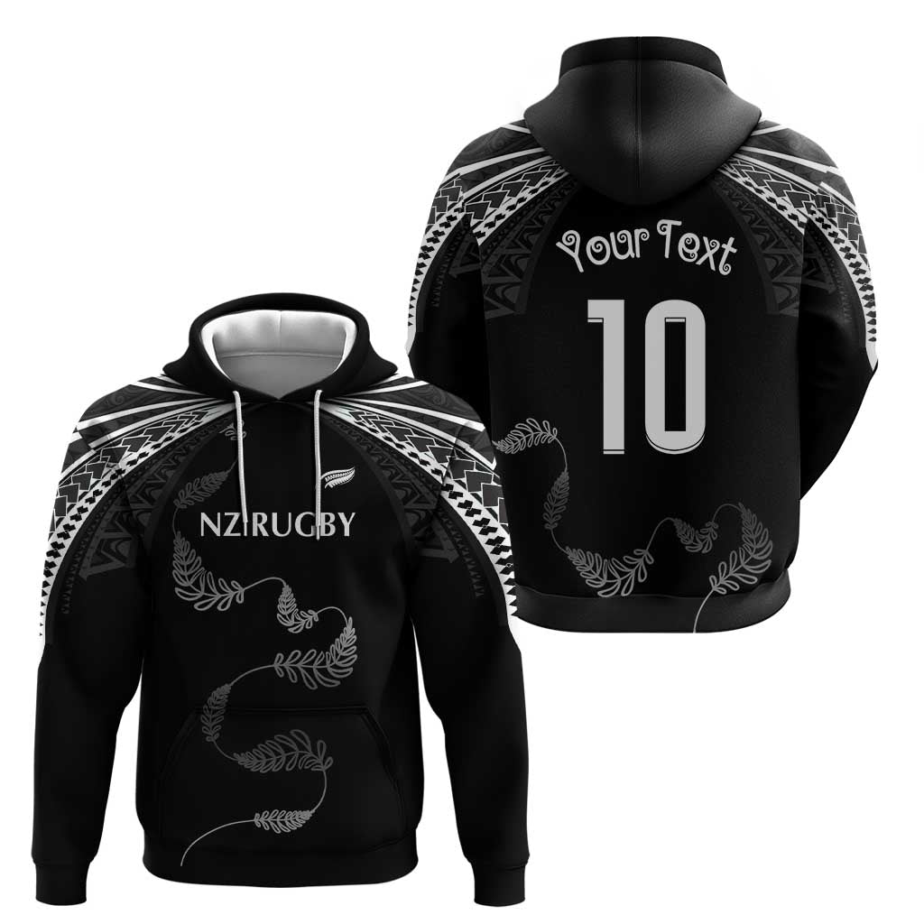 New Zealand Rugby Custom Zip Hoodie Aotearoa Armour Blacks Silver Ferns - Polynesian Pride