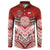 Tonga Rugby Custom Button Sweatshirt Mana o Tonga-Tribal Heritage Edition Red Color - Polynesian Pride