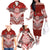 Tonga Rugby Custom Family Matching Off The Shoulder Long Sleeve Dress and Hawaiian Shirt Mana o Tonga-Tribal Heritage Edition Red Color - Polynesian Pride