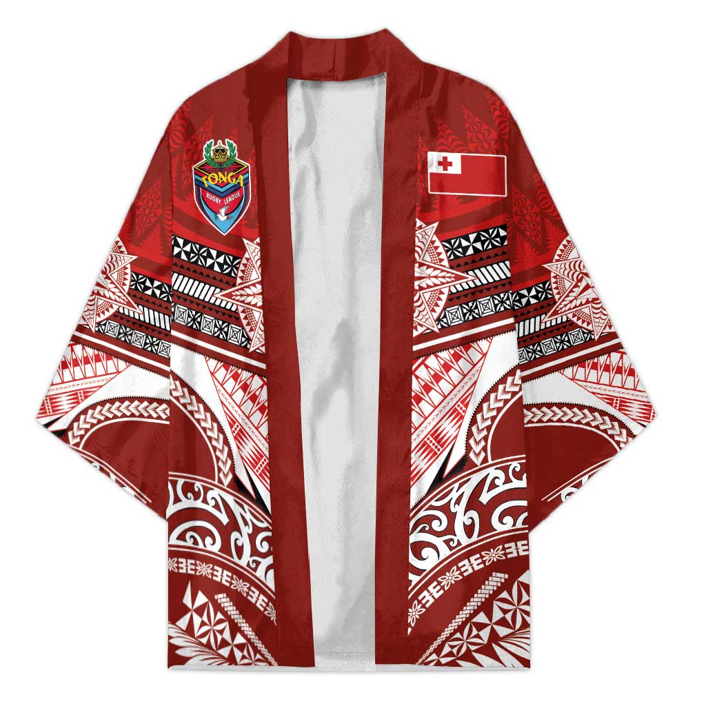 Tonga Rugby Custom Kimono Mana o Tonga-Tribal Heritage Edition Red Color - Polynesian Pride