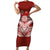 Tonga Rugby Custom Short Sleeve Bodycon Dress Mana o Tonga-Tribal Heritage Edition Red Color - Polynesian Pride