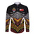 Tonga Rugby Custom Long Sleeve Button Shirt Mana o Tonga-Tribal Heritage Edition Black Color - Polynesian Pride