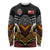 Tonga Rugby Custom Long Sleeve Shirt Mana o Tonga-Tribal Heritage Edition Black Color - Polynesian Pride