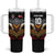Tonga Rugby Custom Tumbler With Handle Mana o Tonga-Tribal Heritage Edition Black Color - Polynesian Pride