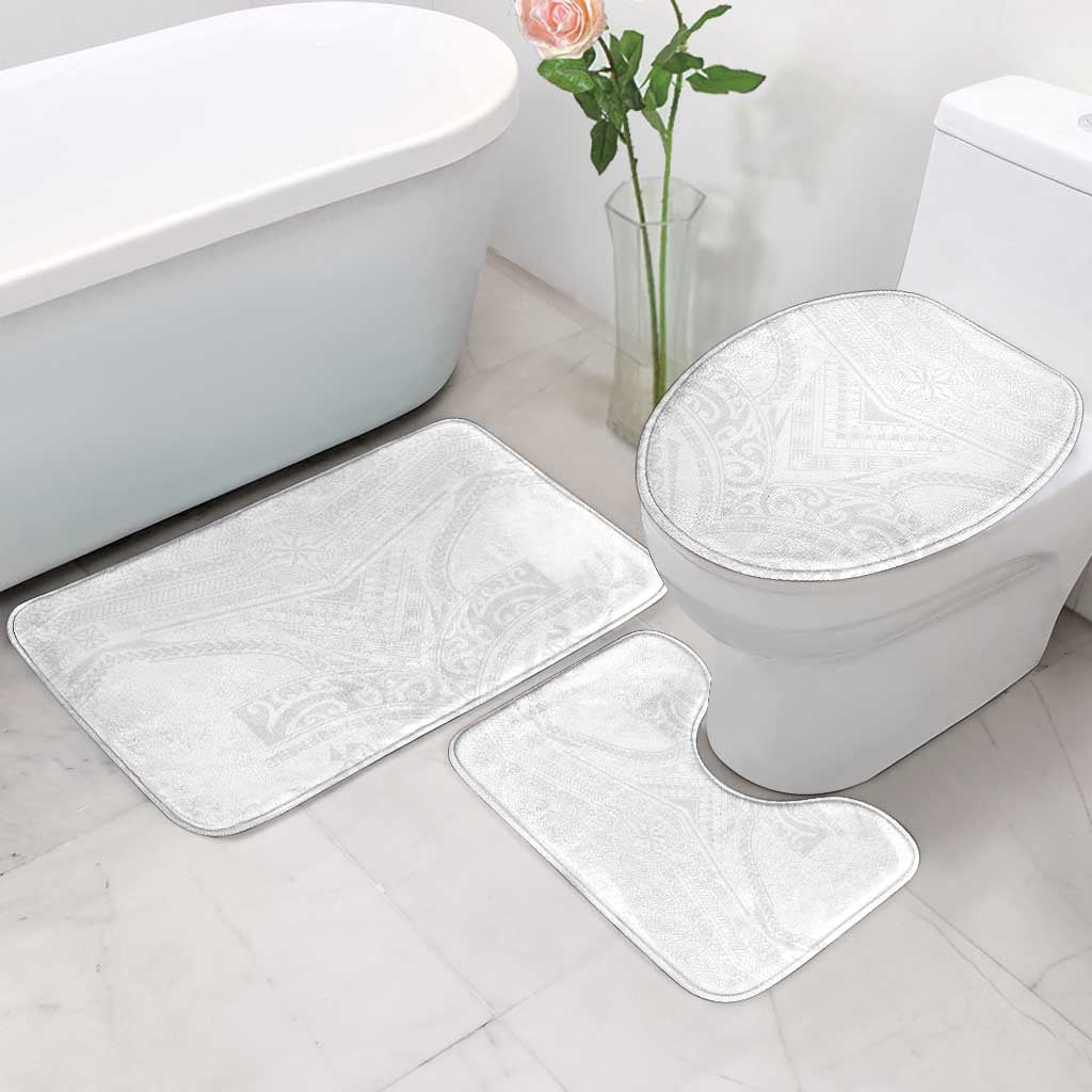 Tonga White Sunday Bathroom Set Tongan Tribal Heritage Tattoos - Polynesian Pride