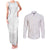 Tonga White Sunday Couples Matching Tank Maxi Dress and Long Sleeve Button Shirt Tongan Tribal Heritage Tattoos - Polynesian Pride