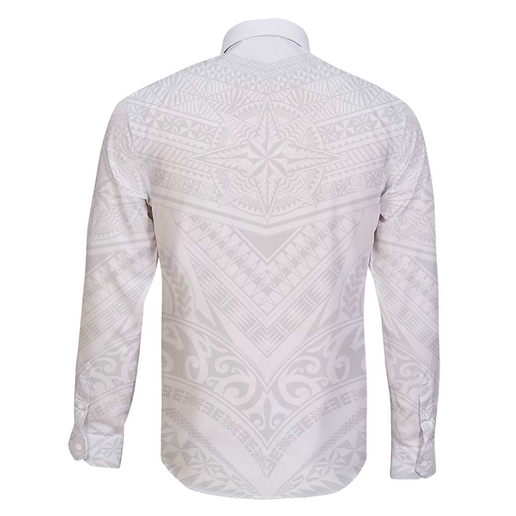 Tonga White Sunday Family Matching Short Sleeve Bodycon Dress and Hawaiian Shirt Tongan Tribal Heritage Tattoos - Polynesian Pride