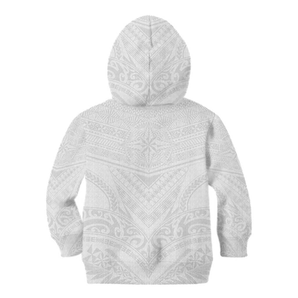 Tonga White Sunday Kid Hoodie Tongan Tribal Heritage Tattoos - Polynesian Pride