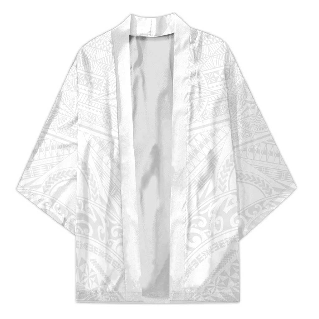 Tonga White Sunday Kimono Tongan Tribal Heritage Tattoos - Polynesian Pride