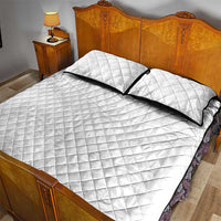 Tonga White Sunday Quilt Bed Set Tongan Tribal Heritage Tattoos - Polynesian Pride