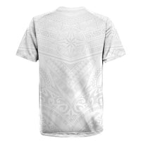 Tonga White Sunday Rugby Jersey Tongan Tribal Heritage Tattoos - Polynesian Pride