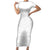 Tonga White Sunday Short Sleeve Bodycon Dress Tongan Tribal Heritage Tattoos - Polynesian Pride