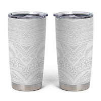Tonga White Sunday Tumbler Cup Tongan Tribal Heritage Tattoos - Polynesian Pride