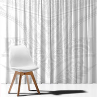 Tonga White Sunday Window Curtain Tongan Tribal Heritage Tattoos - Polynesian Pride
