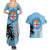 Personalised Fiji Couples Matching Summer Maxi Dress and Hawaiian Shirt Tapa Pattern Fijian Coat of Arms and Palm Tree LT03 - Polynesian Pride