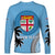 Personalised Fiji Long Sleeve Shirt Tapa Pattern Fijian Coat of Arms and Palm Tree LT03 - Polynesian Pride