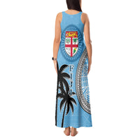 Personalised Fiji Tank Maxi Dress Tapa Pattern Fijian Coat of Arms and Palm Tree LT03 - Polynesian Pride