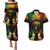 Personalised Chuuk Independence Day Couples Matching Puletasi and Hawaiian Shirt Polynesian Tattoo and Plumeria Reggae Color