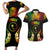 Personalised Chuuk Independence Day Couples Matching Short Sleeve Bodycon Dress and Hawaiian Shirt Polynesian Tattoo and Plumeria Reggae Color