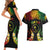 Personalised Chuuk Independence Day Couples Matching Short Sleeve Bodycon Dress and Hawaiian Shirt Polynesian Tattoo and Plumeria Reggae Color