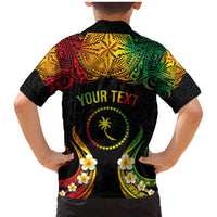 Personalised Chuuk Independence Day Family Matching Mermaid Dress and Hawaiian Shirt Polynesian Tattoo and Plumeria Reggae Color