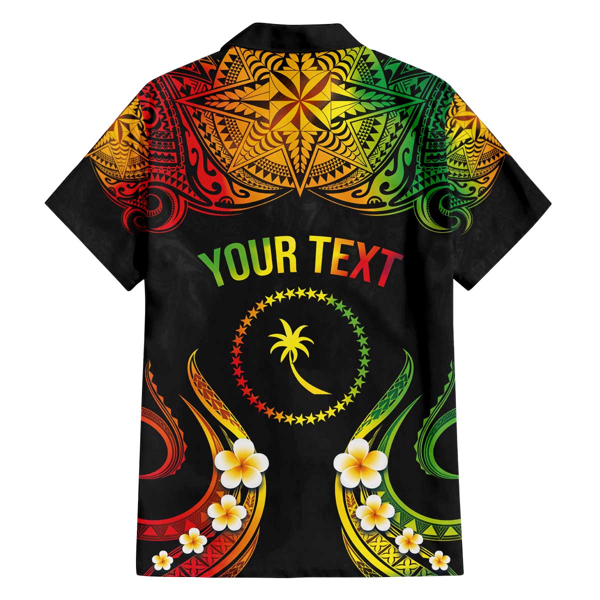 Personalised Chuuk Independence Day Family Matching Puletasi and Hawaiian Shirt Polynesian Tattoo and Plumeria Reggae Color LT03 - Polynesian Pride