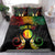 Personalised New Caledonia Independence Day Bedding Set Polynesian Tattoo and Plumeria Reggae Color