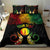 Personalised New Caledonia Independence Day Bedding Set Polynesian Tattoo and Plumeria Reggae Color