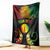 Personalised New Caledonia Independence Day Blanket Polynesian Tattoo and Plumeria Reggae Color