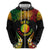 Personalised New Caledonia Independence Day Hoodie Polynesian Tattoo and Plumeria Reggae Color