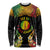 Personalised New Caledonia Independence Day Long Sleeve Shirt Polynesian Tattoo and Plumeria Reggae Color