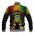 Personalised Tuvalu Independence Day Baseball Jacket Polynesian Tattoo and Plumeria Reggae Color