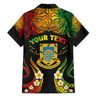 Personalised Tuvalu Independence Day Family Matching Off Shoulder Maxi Dress and Hawaiian Shirt Polynesian Tattoo and Plumeria Reggae Color LT03 - Polynesian Pride