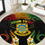 Personalised Tuvalu Independence Day Round Carpet Polynesian Tattoo and Plumeria Reggae Color