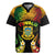 Personalised Tuvalu Independence Day Rugby Jersey Polynesian Tattoo and Plumeria Reggae Color