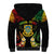 Personalised Tuvalu Independence Day Sherpa Hoodie Polynesian Tattoo and Plumeria Reggae Color