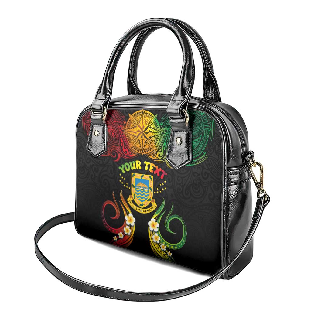 Personalised Tuvalu Independence Day Shoulder Handbag Polynesian Tattoo and Plumeria Reggae Color LT03 - Polynesian Pride