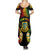 Personalised Tuvalu Independence Day Summer Maxi Dress Polynesian Tattoo and Plumeria Reggae Color