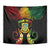 Personalised Tuvalu Independence Day Tapestry Polynesian Tattoo and Plumeria Reggae Color